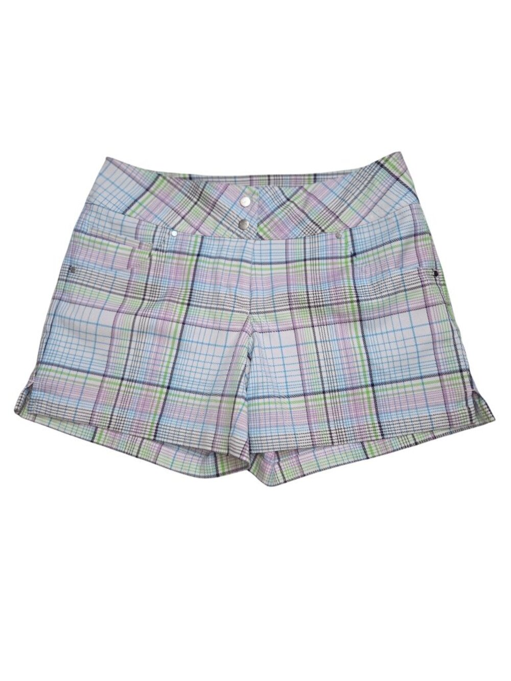 Slazenger Girls 12 Golf Athletic Shorts Pastel Plaid Pattern 4502